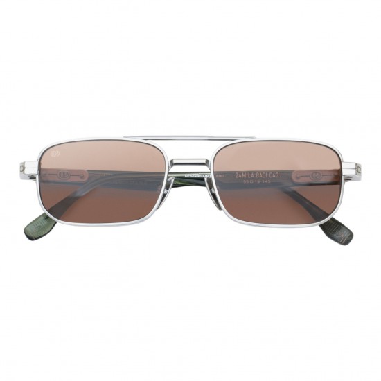 Unique Design Milano 24Mila Baci Gümüş Yeşil Unisex Güneş Gözlüğü
