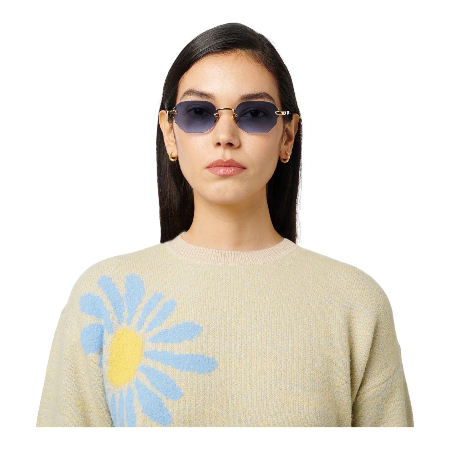 Gast Moonstone Altın Lacivert Unisex Güneş Gözlüğü - Görsel 5