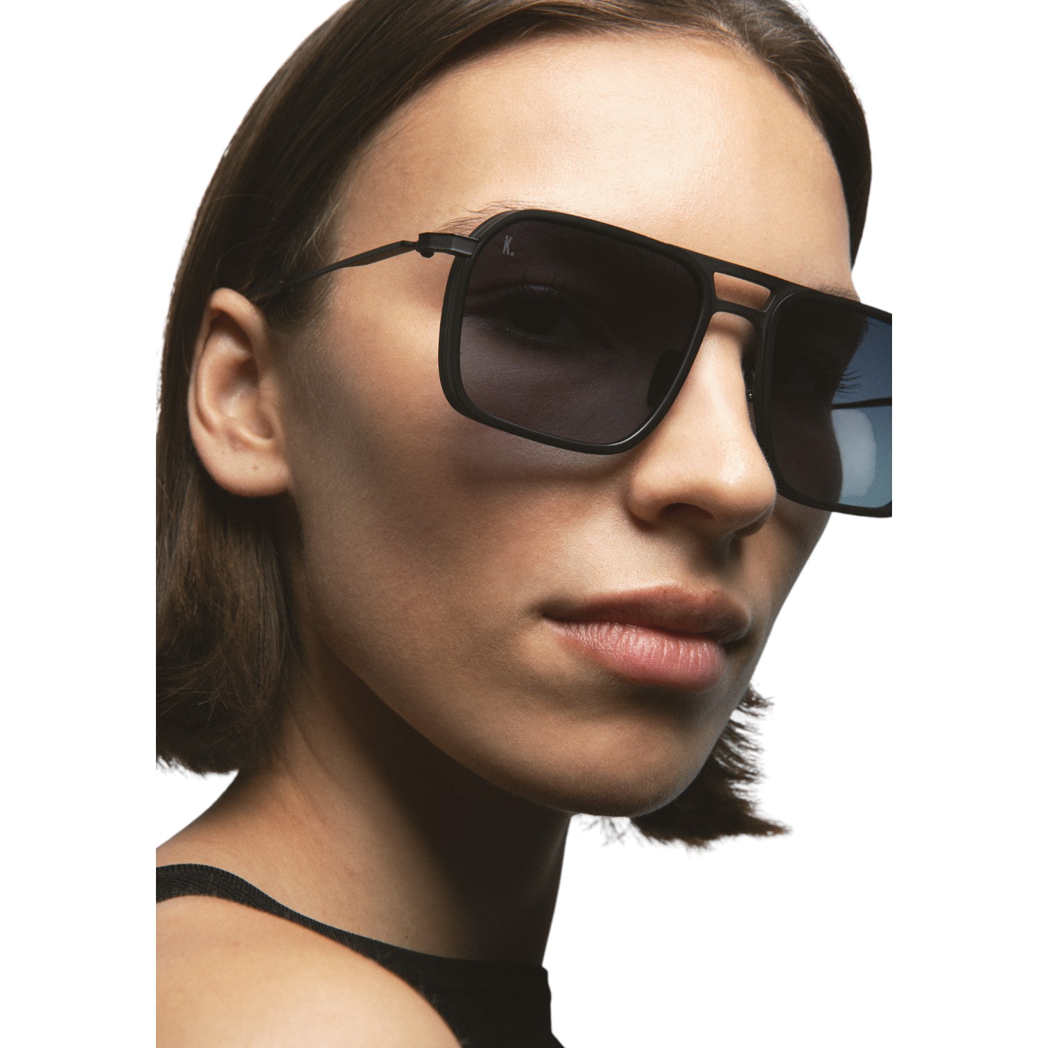 Kaleos Messer Mat Siyah Titanyum Unisex Güneş Gözlüğü - Görsel 4