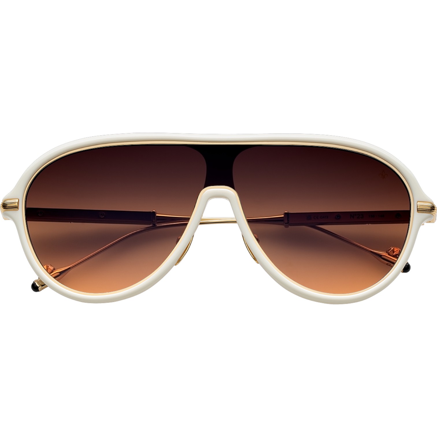 Philippe V N23 Altın Beyaz Kahverengi Unisex Güneş Gözlüğü