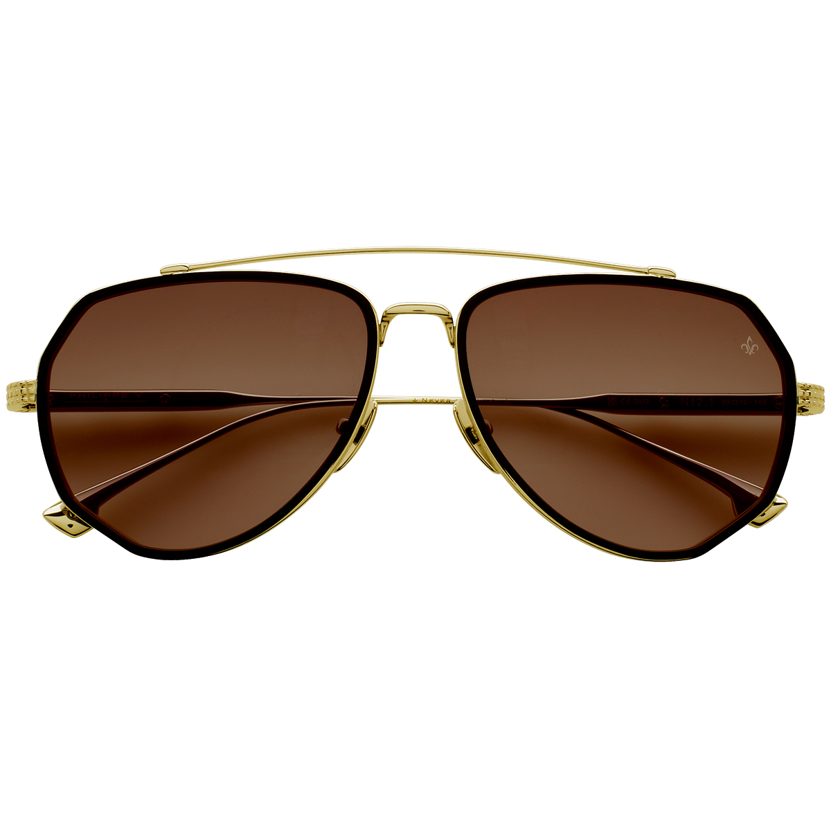 Philippe V N12.1 Altın Kahverengi Titanyum Unisex Güneş Gözlüğü