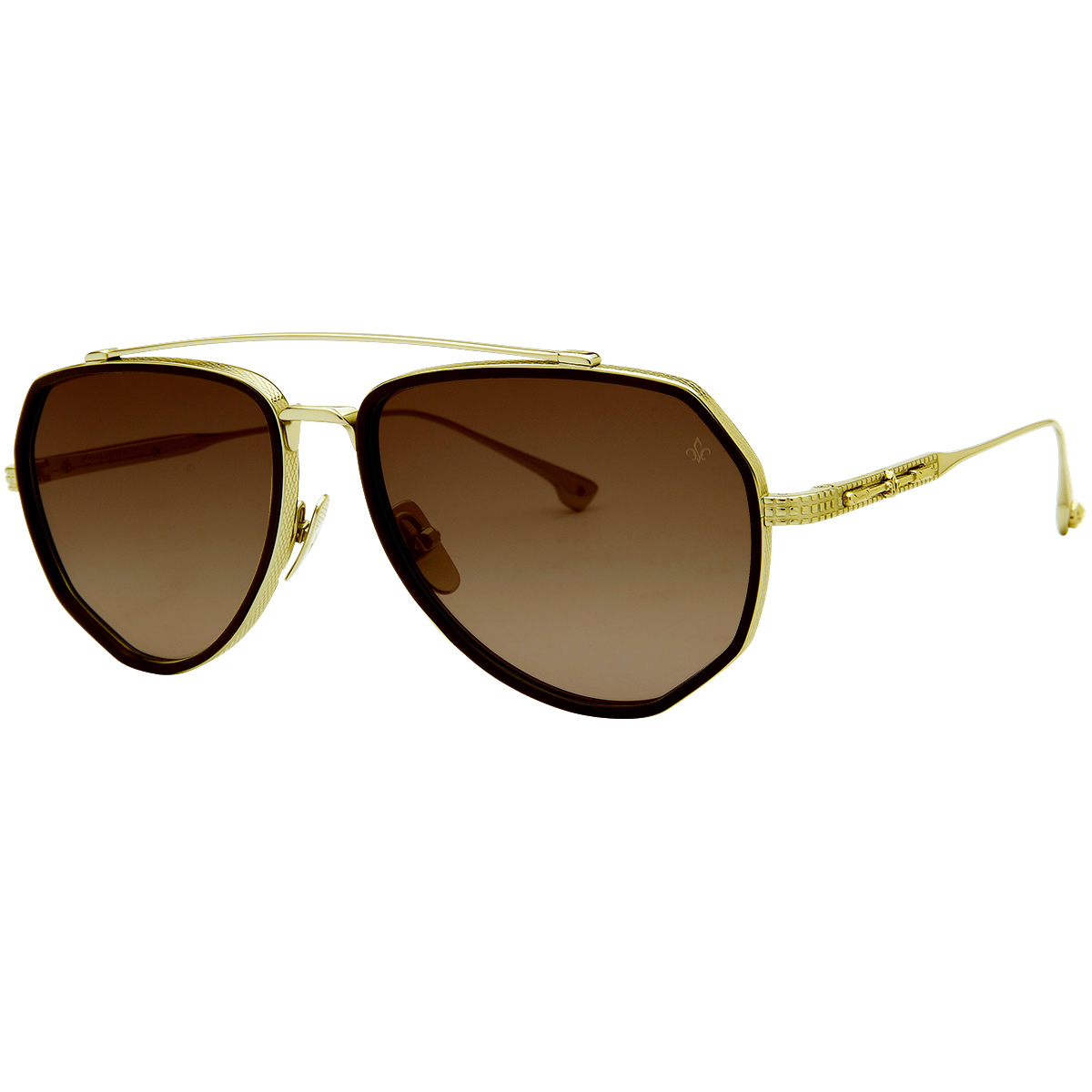 Philippe V N12.1 Altın Kahverengi Titanyum Unisex Güneş Gözlüğü - Görsel 2