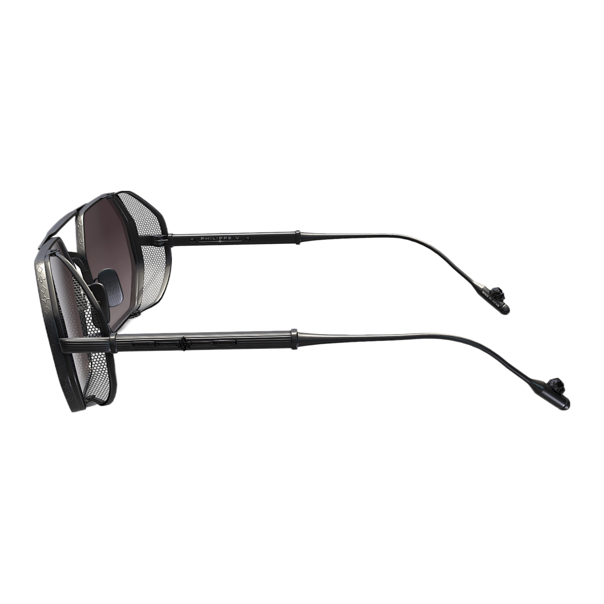 Philippe V N17.2 Siyah Mat Titanyum Unisex Güneş Gözlüğü - Görsel 3