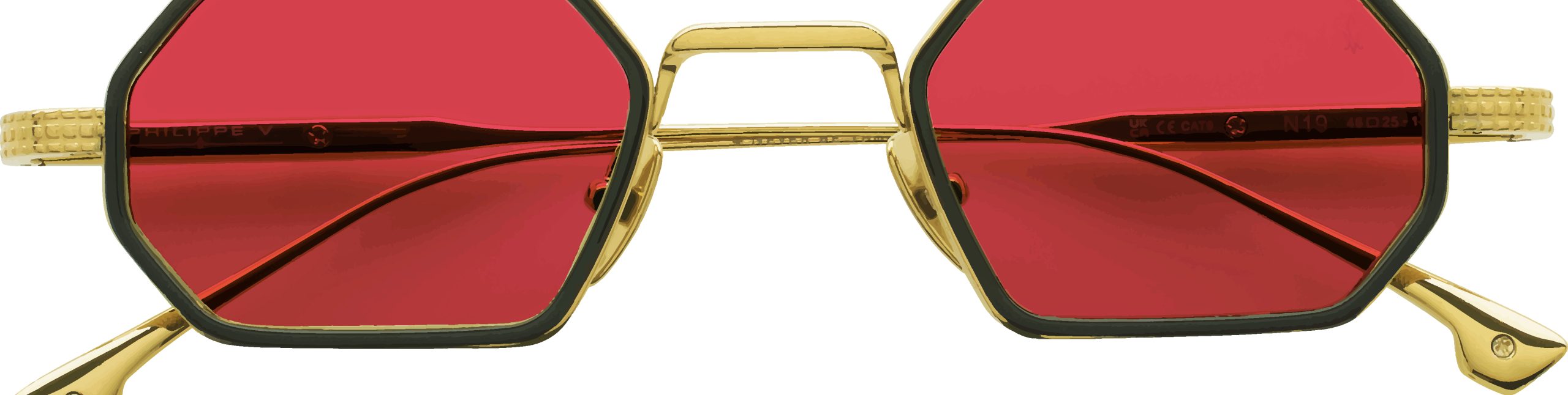 Philippe V N19 Altın Kırmızı Titanyum Unisex Güneş Gözlüğü