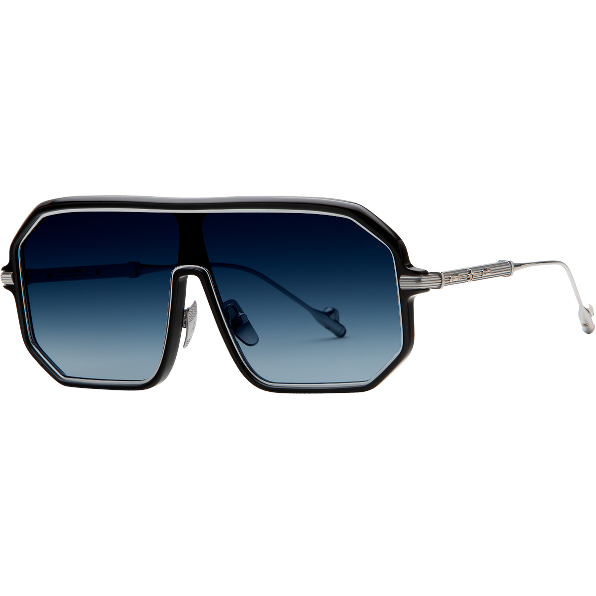 Philippe V N24 Siyah Gümüş Lacivert Titanyum Unisex Güneş Gözlüğü - Görsel 2