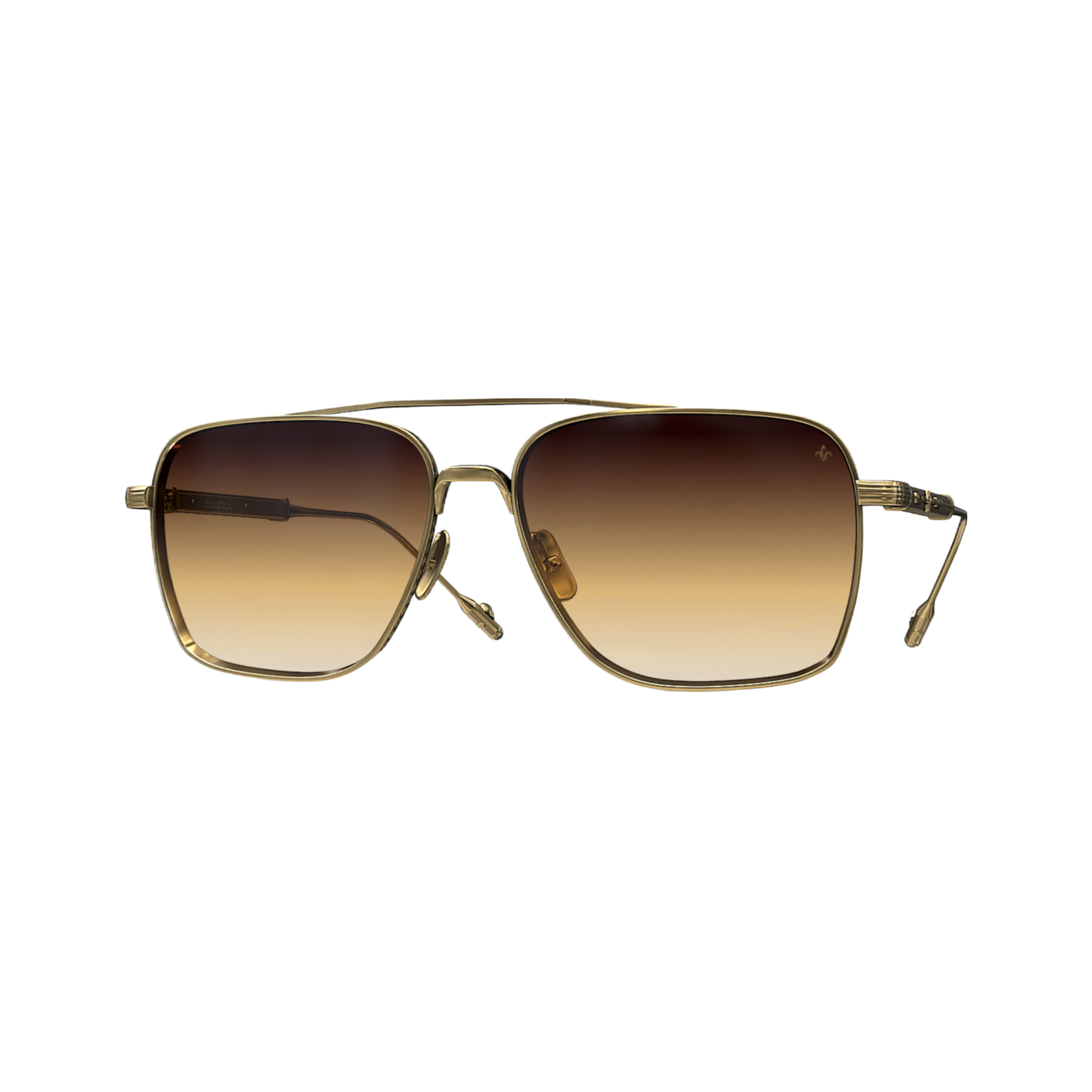 Philippe V N25 Altın Kahverengi Titanyum Unisex Güneş Gözlüğü - Görsel 2