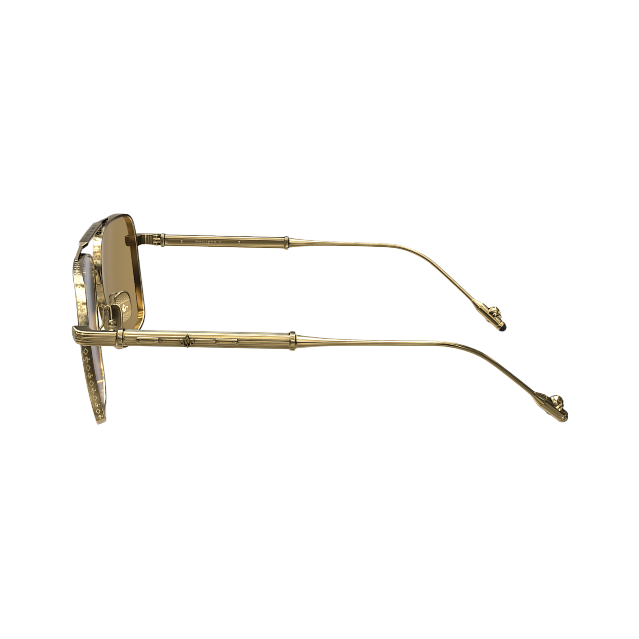 Philippe V N25 Altın Turuncu Fotokromik Titanyum Unisex Güneş Gözlüğü - Görsel 3