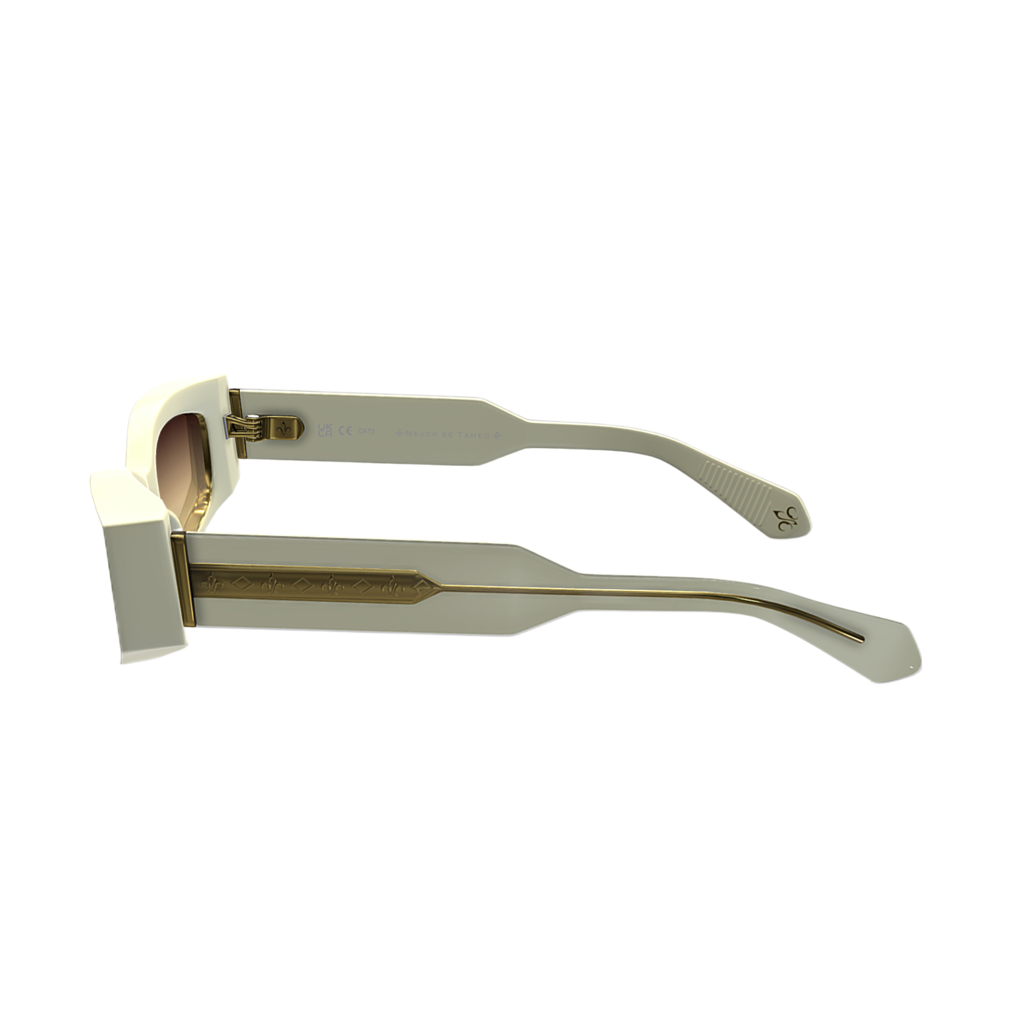 Philippe V WN20 Beyaz Kahverengi Cat Eye Kadın Güneş Gözlüğü - Görsel 4