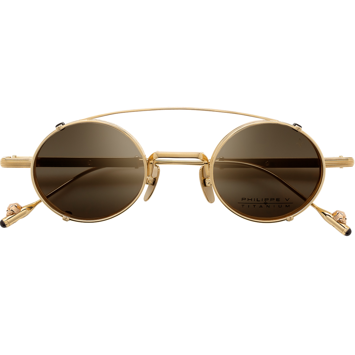 Philippe V X1.1 Altın Kahverengi Titanyum Unisex Güneş Gözlüğü