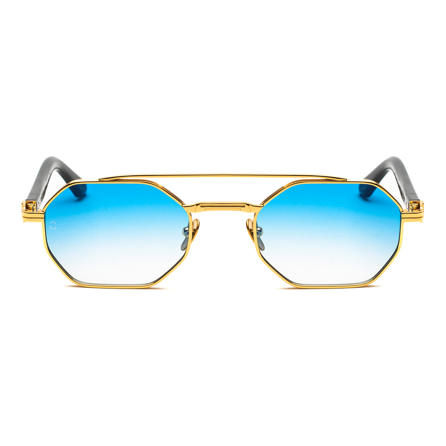 Soho London Castle Altın Mavi Titanyum Unisex Güneş Gözlüğü
