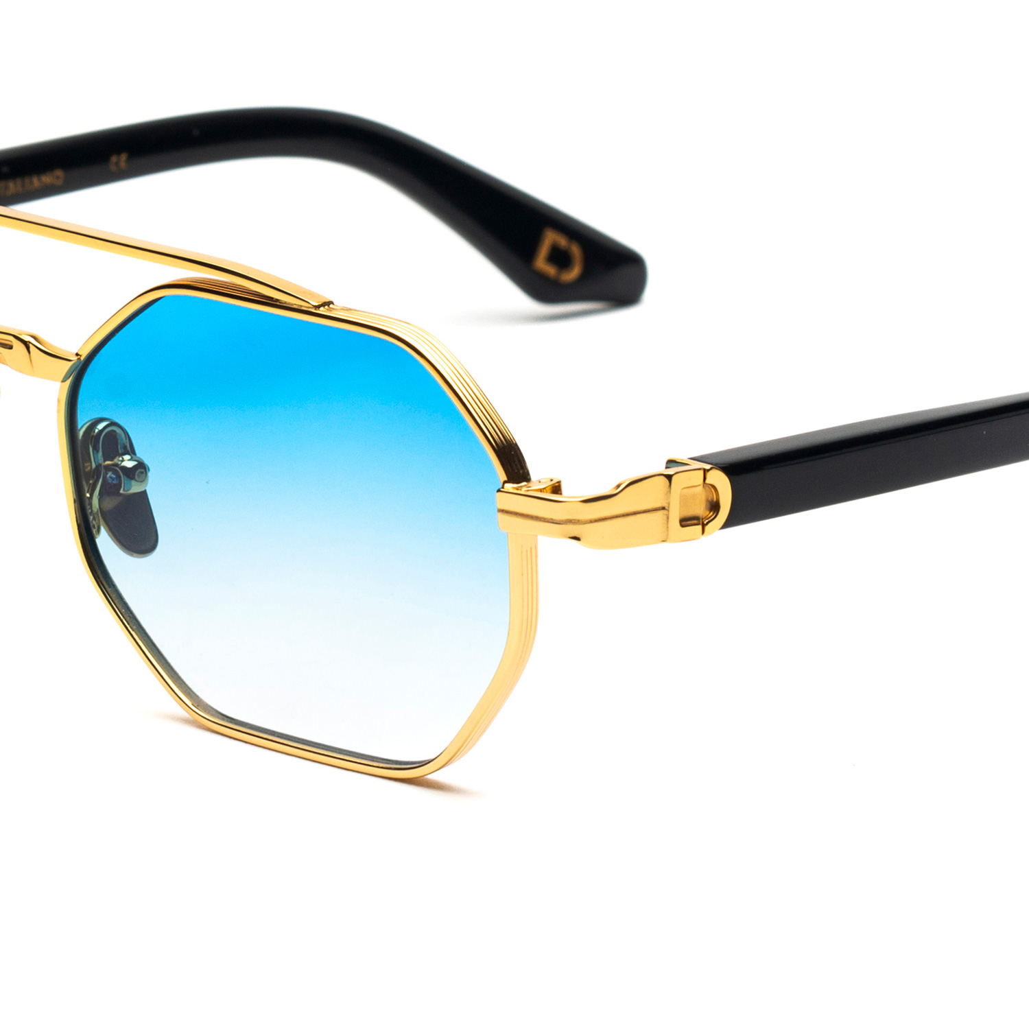 Soho London Castle Altın Mavi Titanyum Unisex Güneş Gözlüğü - Görsel 3