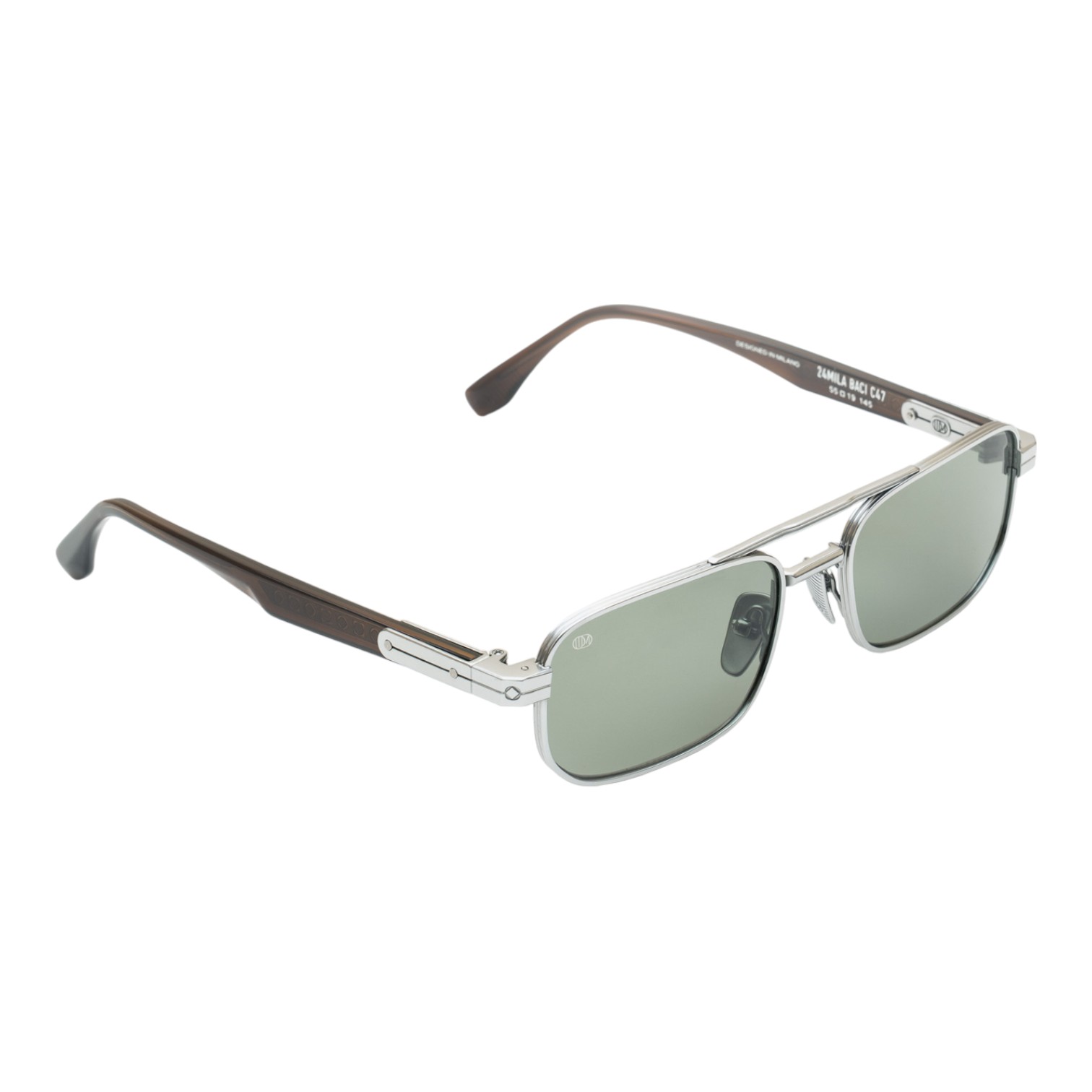 Unique Design Milano 24Mila Baci Gümüş Kahverengi Unisex Güneş Gözlüğü - Görsel 2