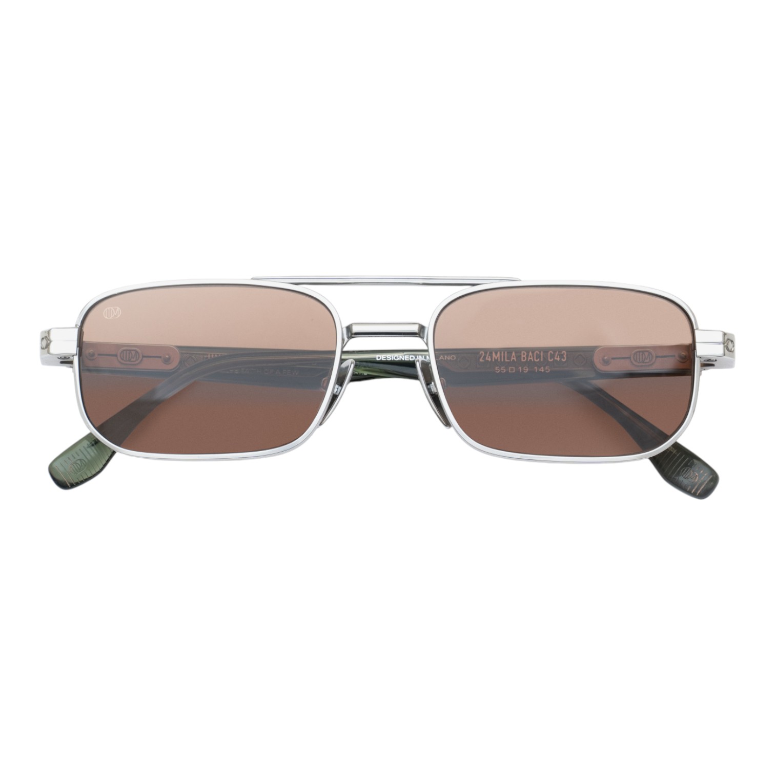 Unique Design Milano 24Mila Baci Gümüş Yeşil Unisex Güneş Gözlüğü