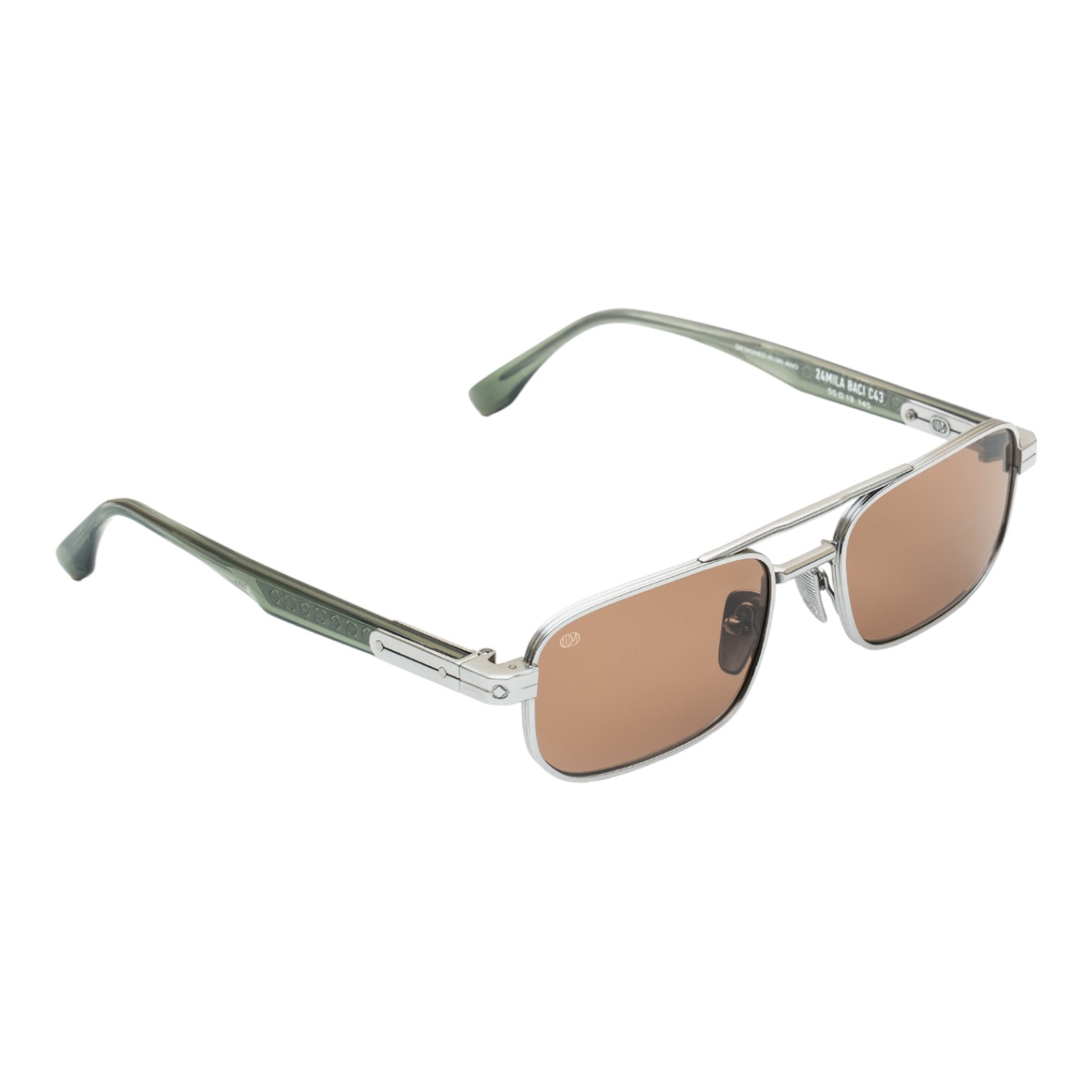 Unique Design Milano 24Mila Baci Gümüş Yeşil Unisex Güneş Gözlüğü - Görsel 2