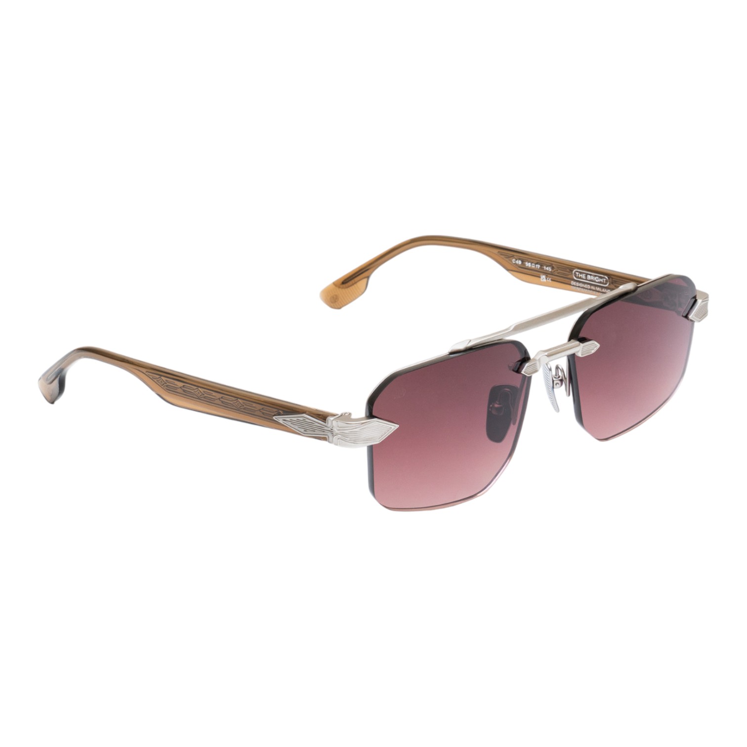 Unique Design Milano The Bright Gümüş Kahve Unisex Güneş Gözlüğü - Görsel 2