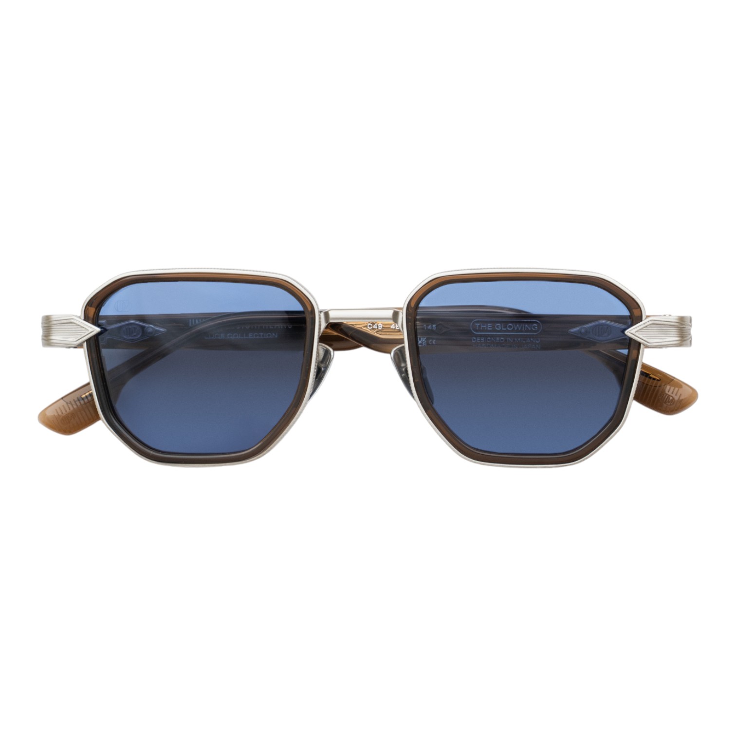 Unique Design Milano The Glowing Gümüş Kahverengi Unisex Güneş Gözlüğü