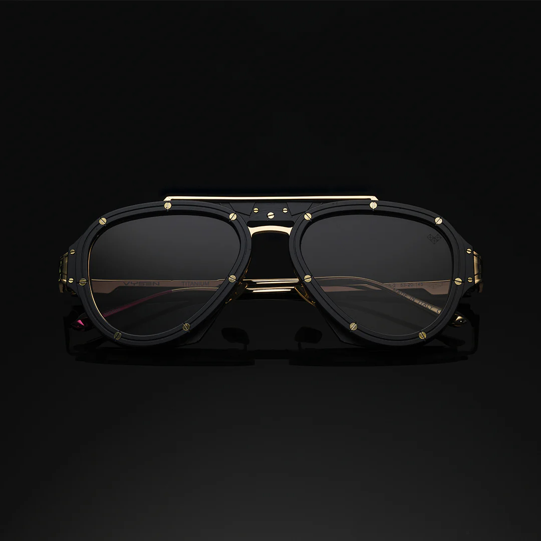 Vysen Nissim Altın Siyah Titanyum Unisex Güneş Gözlüğü - Görsel 3