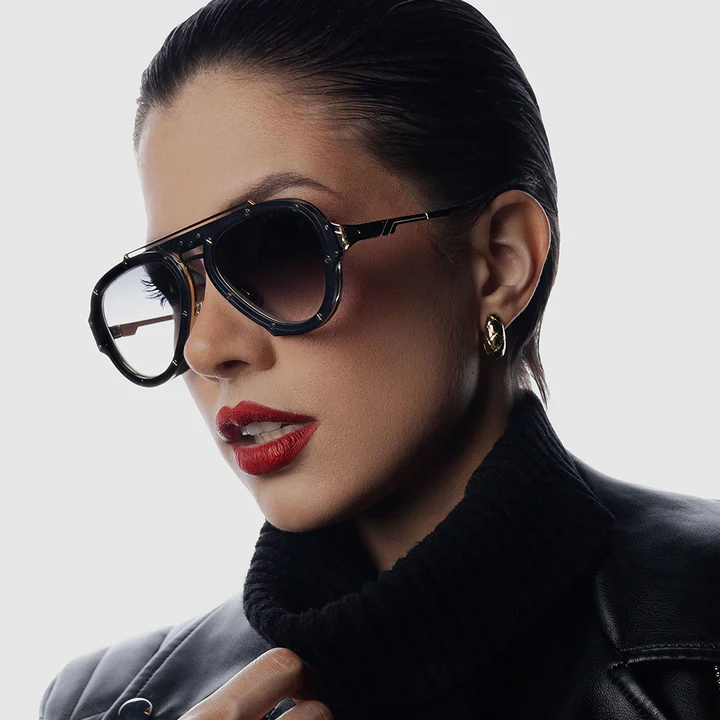 Vysen Nissim Altın Siyah Titanyum Unisex Güneş Gözlüğü - Görsel 4