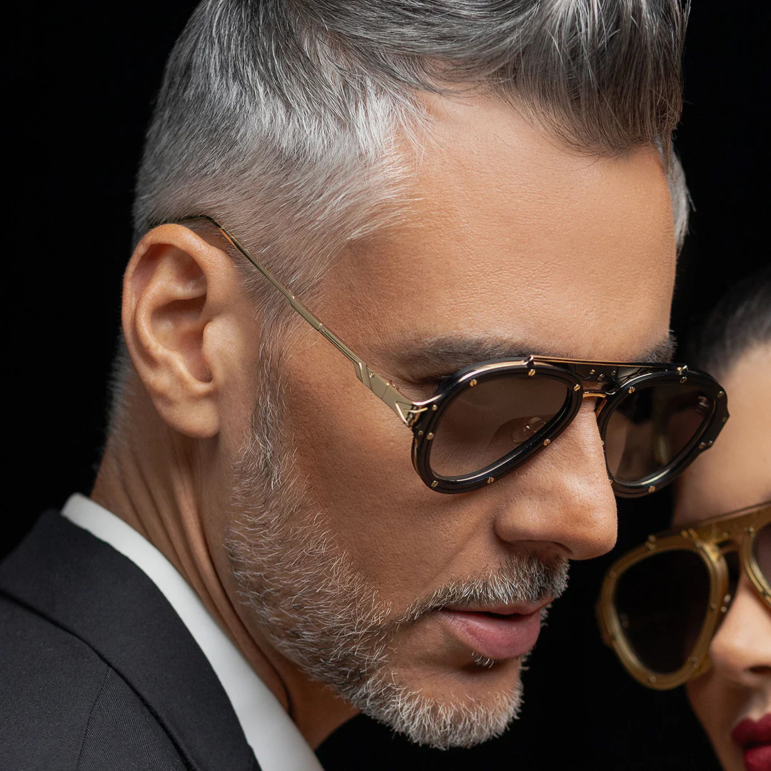 Vysen Nissim Altın Siyah Titanyum Unisex Güneş Gözlüğü - Görsel 5