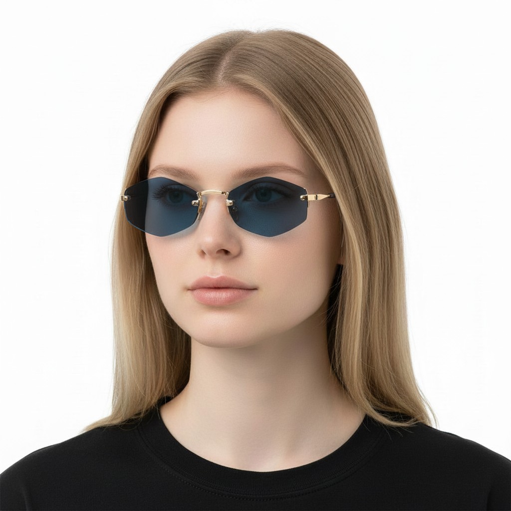 Gast Lunar Altın Mavi Unisex Güneş Gözlüğü - Görsel 3